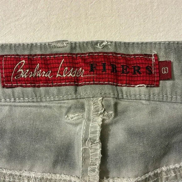 Barbara Lesser Fibers Women's Size 8 Grey Acid Wash Straight Leg Pants Distress - Picture 2 of 8